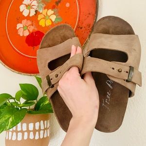 Free People Chocolate Slide Sandals